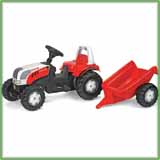 01 251 0 Rolly Kid Steyr Tractor with Roll Bar & Trailer
